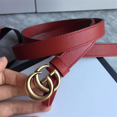 thin Gucci belt women's